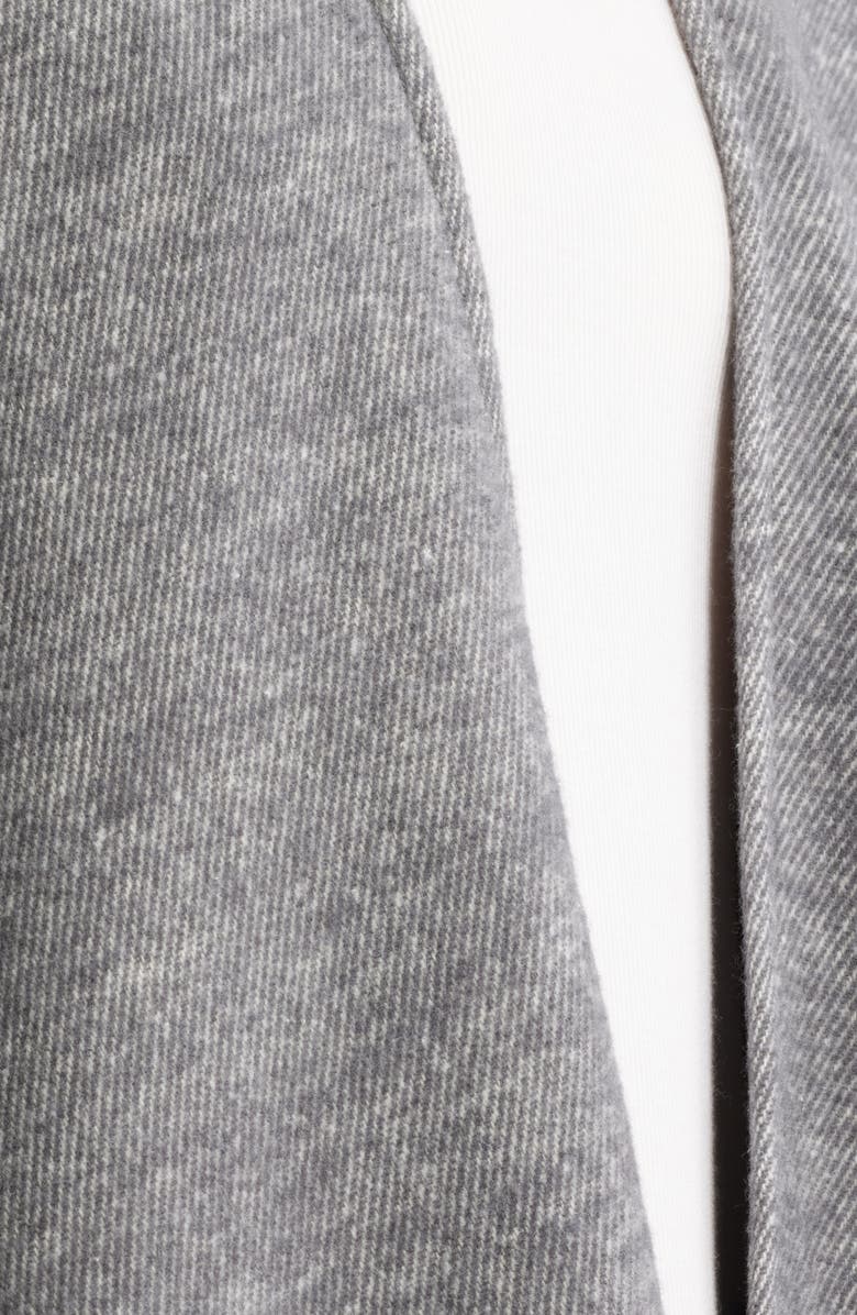 Eileen Fisher Fringe Trim Cotton Wool & Cashmere Poncho, Alternate, color, Ash