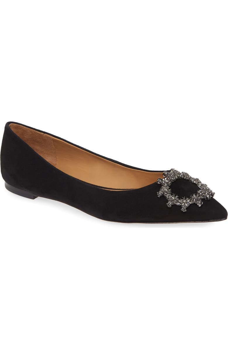 Tory Burch Crystal Buckle Flat, Main, color,