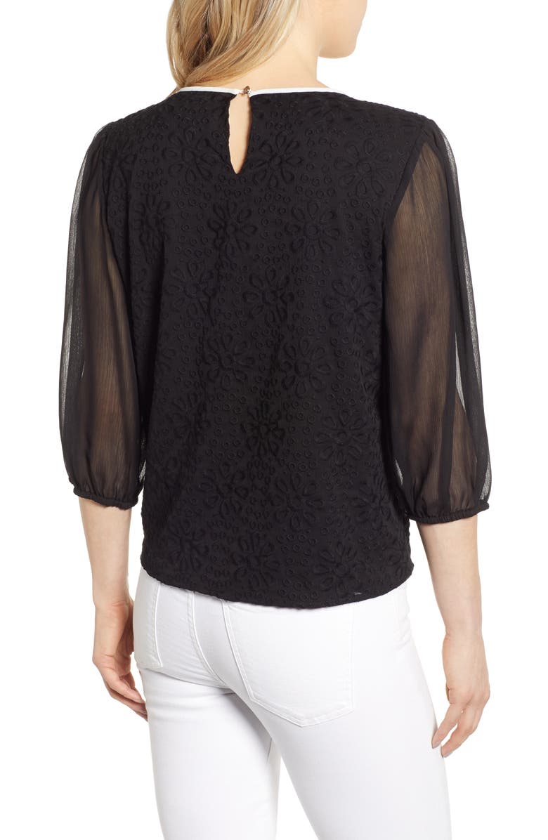 CeCe Tie Neck Blouse, Alternate, color, 