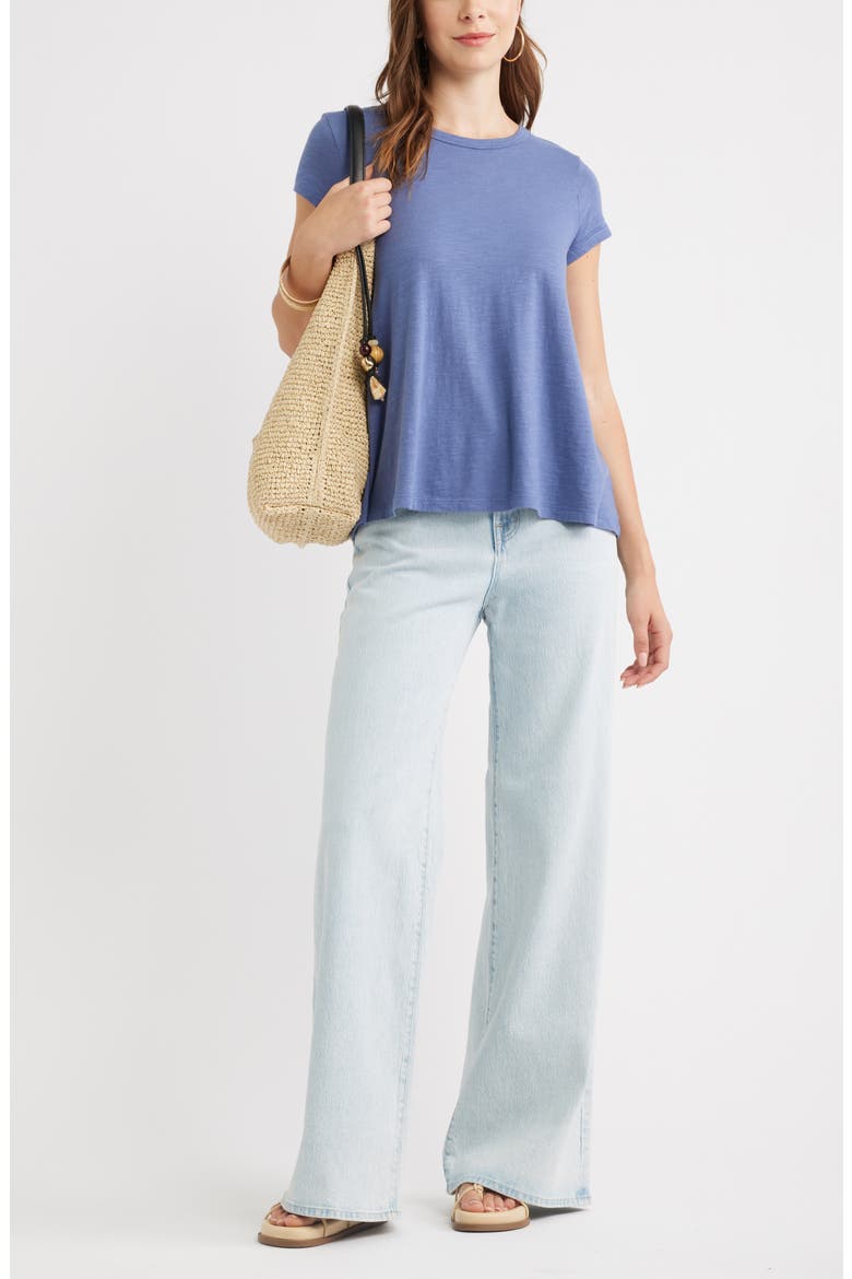Cotton Blend Swing T-Shirt, Alternate, color, BLUE INDIGO
