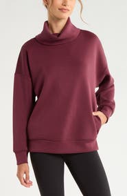 Zella Cozy Luxe Funnel Neck Sweatshirt
