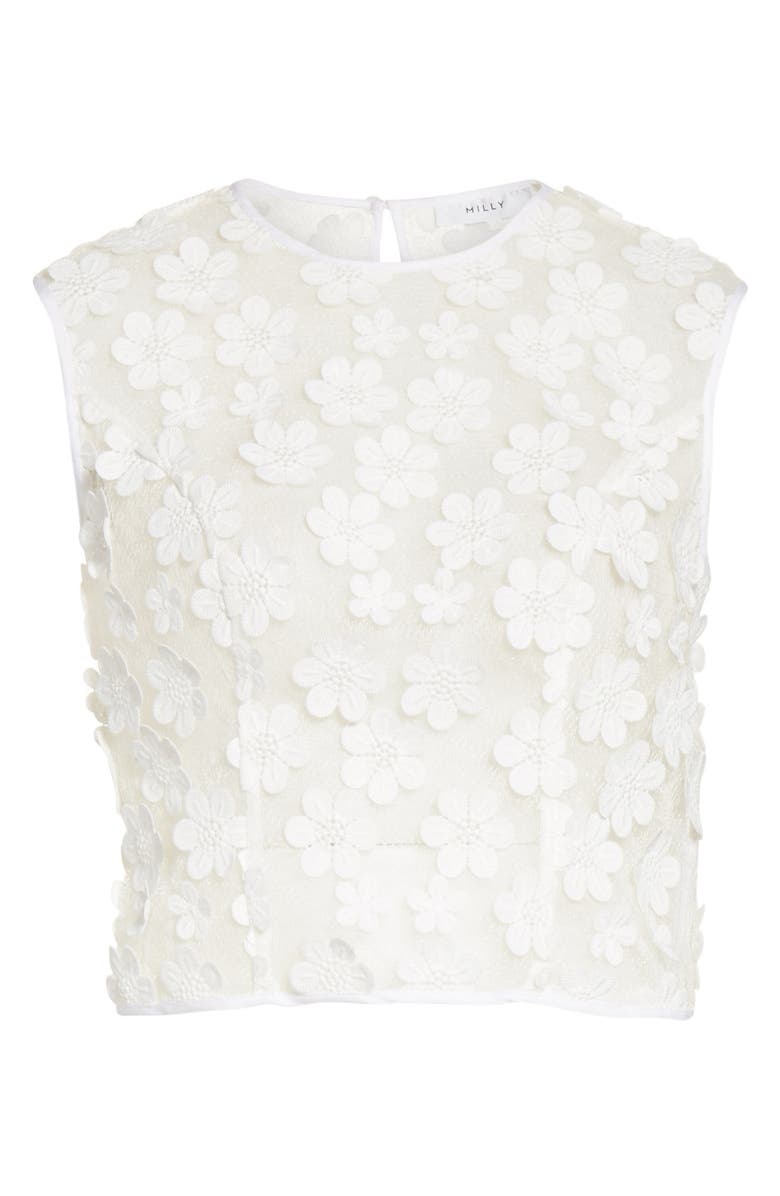 Milly Irena Floral Appliqué Top, Alternate, color, 