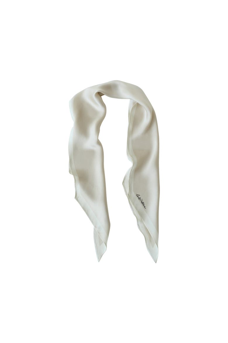 "Satin" Silk Neck Scarf, Main, color, White