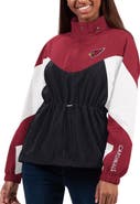 G-III 4HER BY CARL BANKS Women's G-III 4Her by Carl Banks Black/Cardinal Arizona Cardinals Tie Breaker Lightweight Quarter-Zip Jacket
