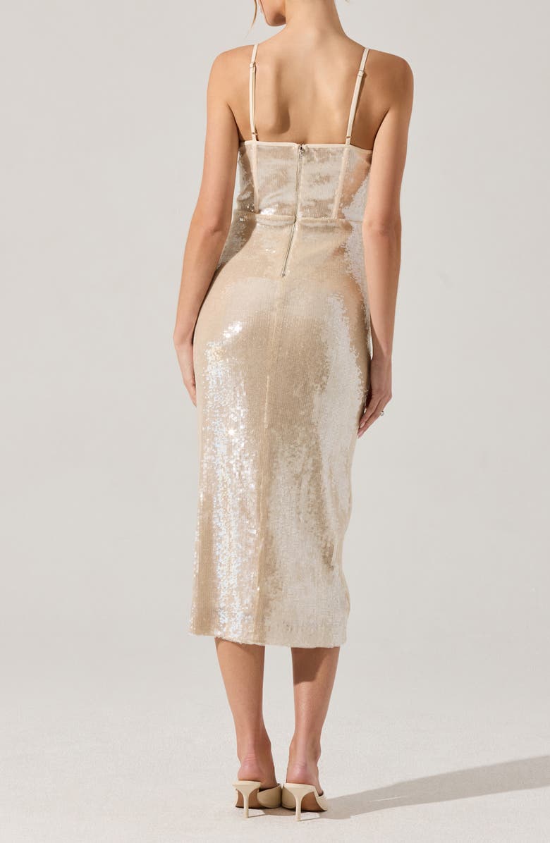 ASTR the Label Liese Sequin Corset Midi Dress, Alternate, color, Cream
