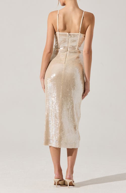 Astr The Label Liese Sequin Corset Midi Dress In Neutral