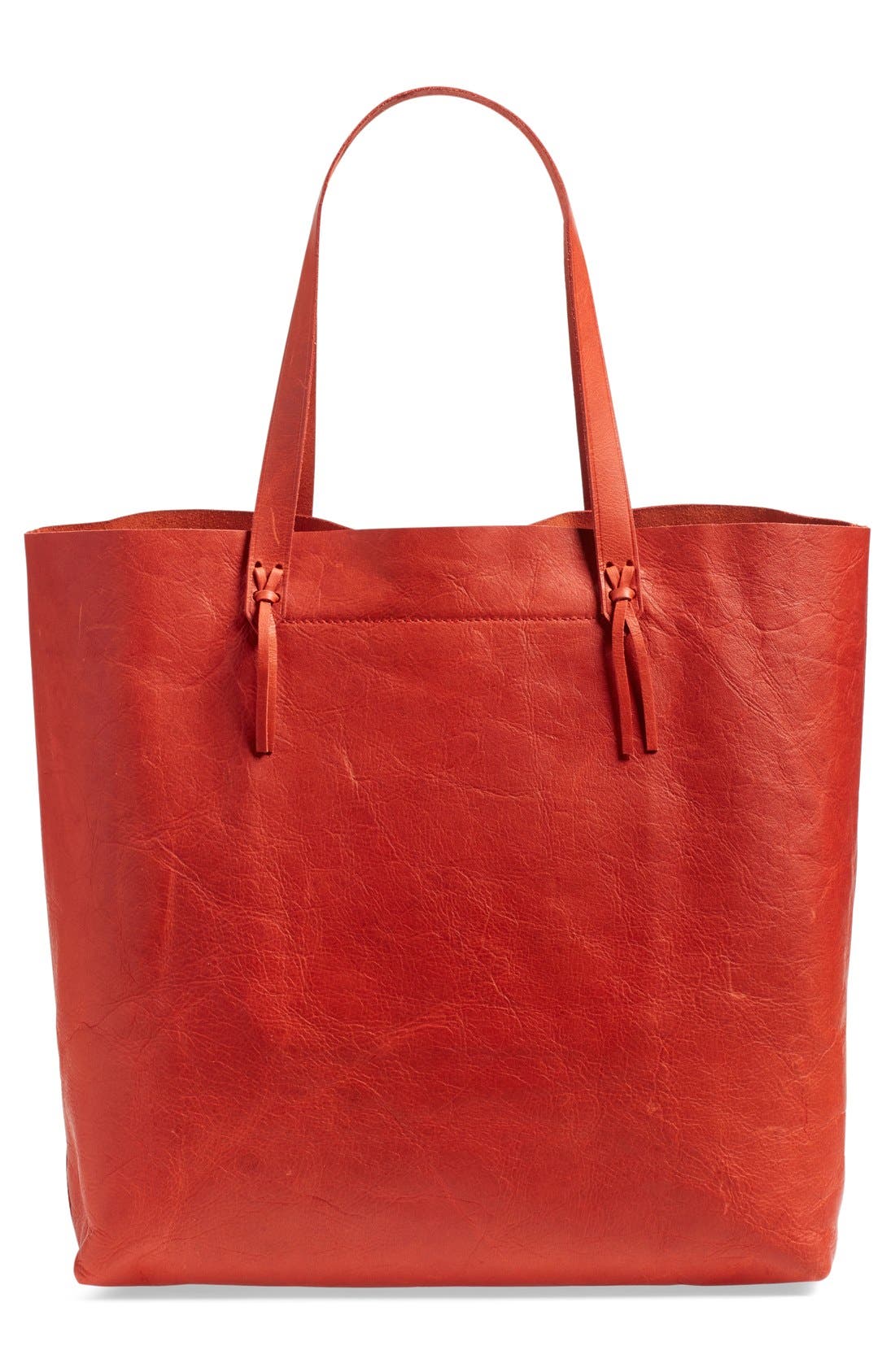 'Transport' Fringe Leather Tote, Alternate, color, THAI CHILI