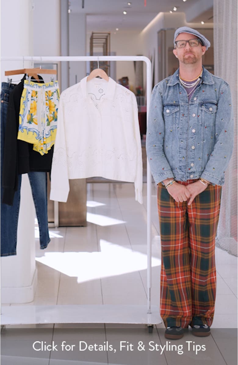 Eyelet Cotton & Linen Button-Up Shirt, sales video thumbnail