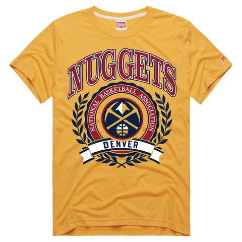 Unisex Homage Gold Denver Nuggets Crest Tri-Blend T-Shirt