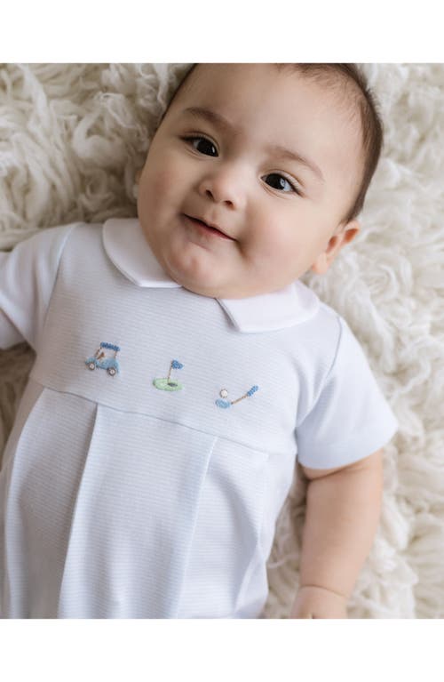 Cuclie Pointed Collar Golf Bubble Romper In Blue