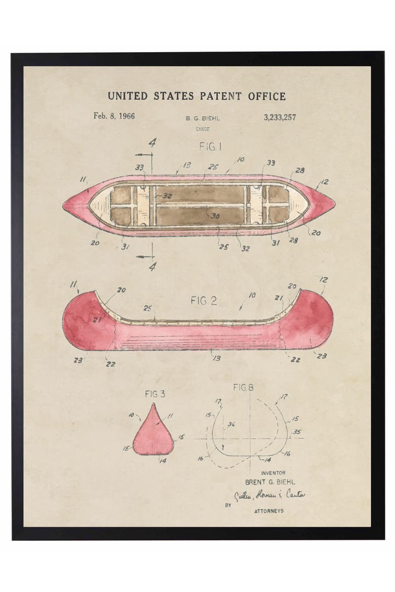 Canoe Patent in Black Frame, Main, color, No Color