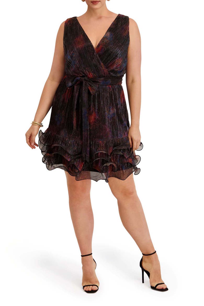 Shimmer Knit Minidress, Main, color, BLCK MULTI