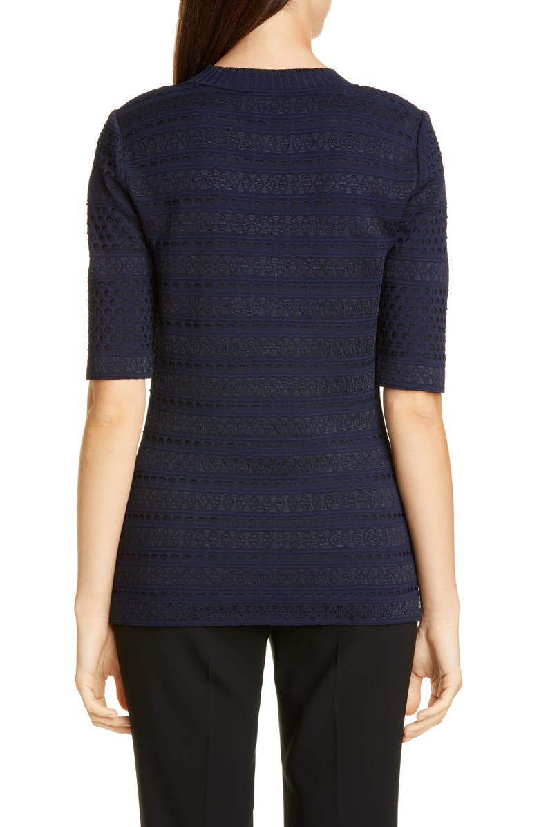 St. John Collection Engineered Lace Jacquard Sweater, Alternate, color, 