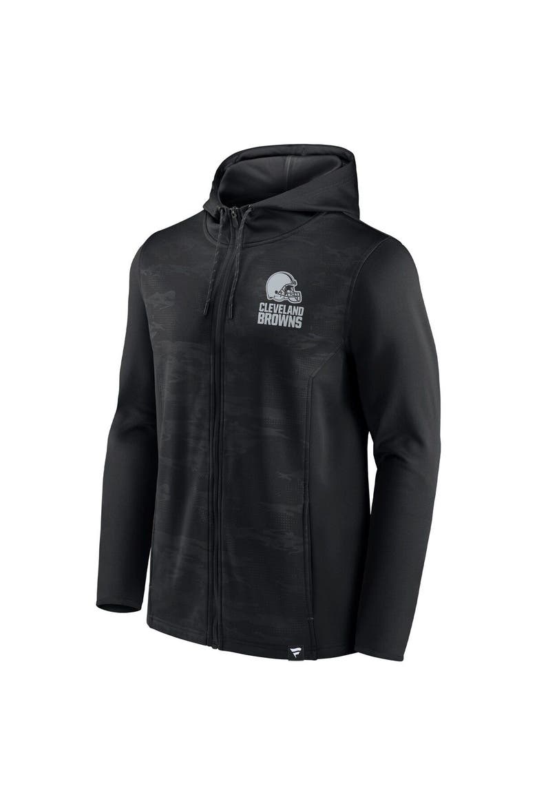 Men's Fanatics Branded Black Cleveland Browns Ball Carrier Full-Zip Hoodie, Alternate, color, Black
