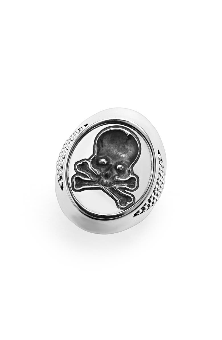LAGOS Anthem Skull Wax Seal Signet Ring, Main, color, Silver