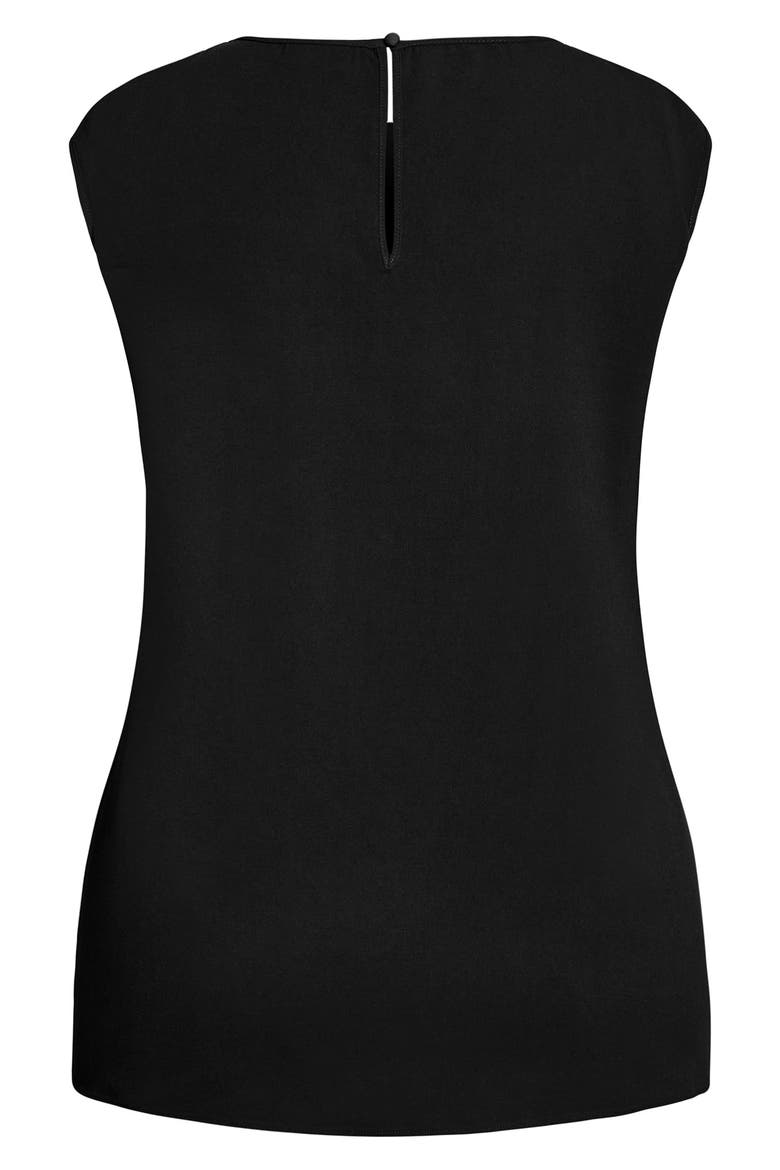 Gathered Neck Top, Alternate, color, BLACK