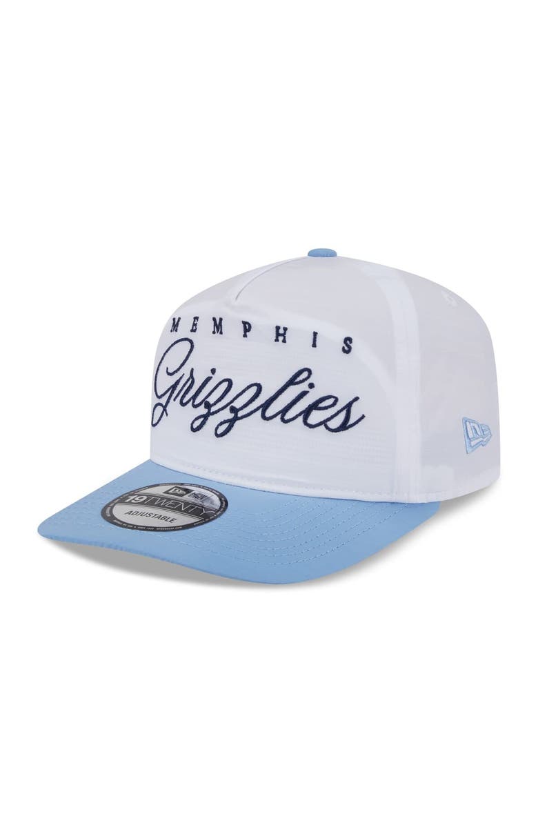 New Era Men's New Era White/Light Blue Memphis Grizzlies 2025 NBA Draft On-Stage Nylon 19TWENTY Adjustable Hat, Alternate, color, White