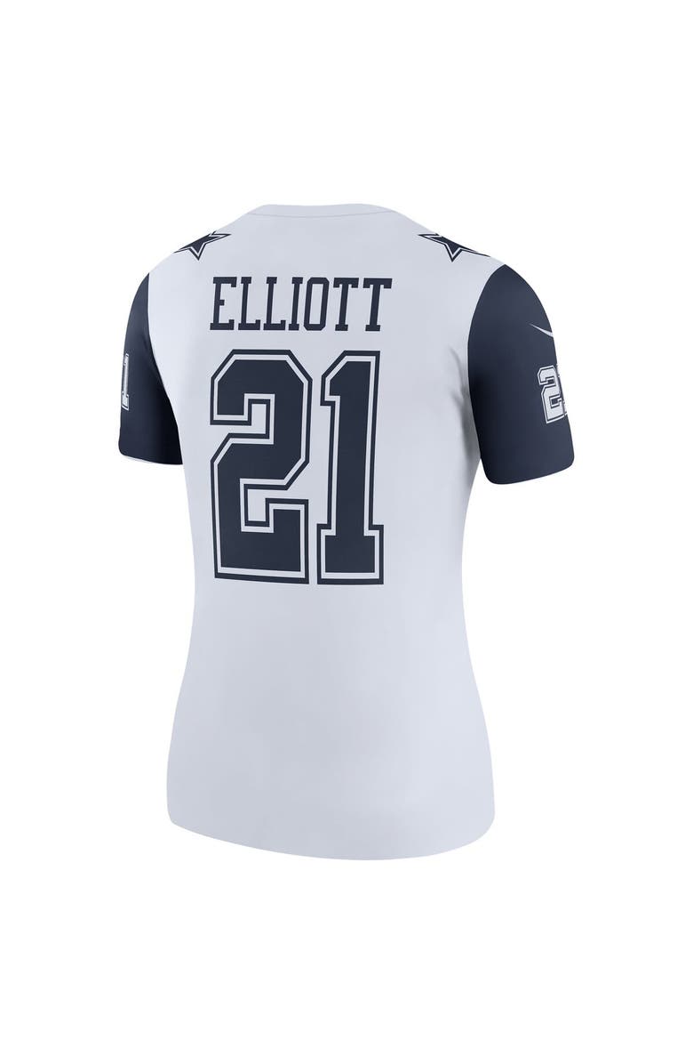 Nike Women's Nike Ezekiel Elliott White Dallas Cowboys Color Rush Legend Player Jersey, Alternate, color, 