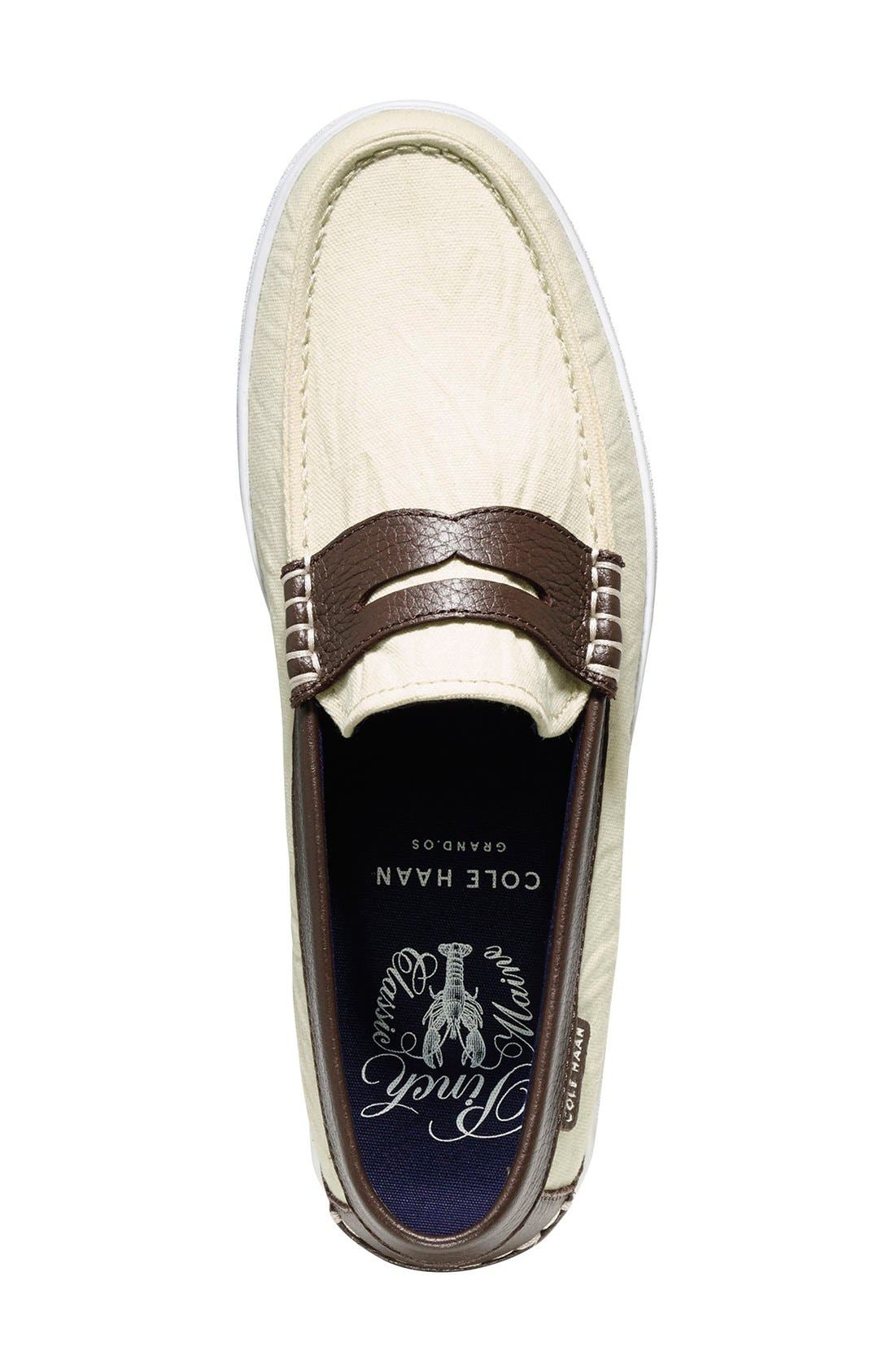Cole Haan Canvas Penny Loafer, Alternate, color, White/ Brown Textile