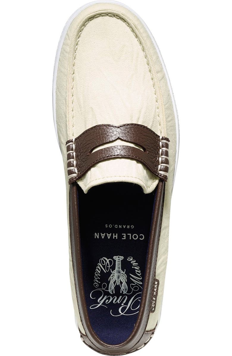 Cole Haan Canvas Penny Loafer, Alternate, color, White/ Brown Textile