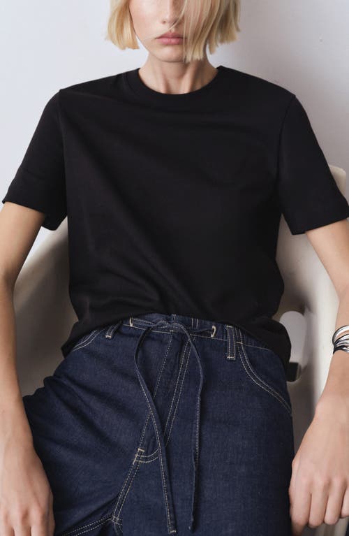 Mango Cotton T-shirt In Black