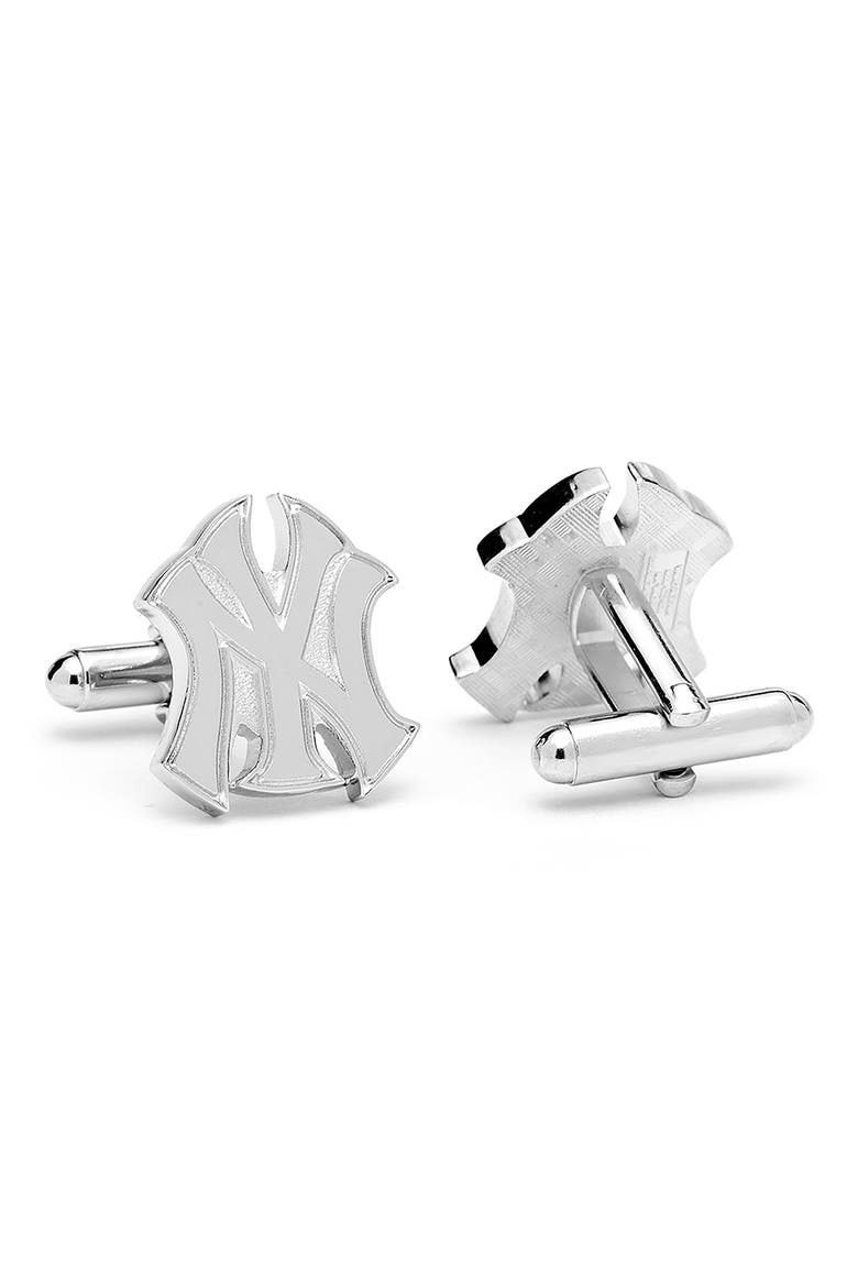 MLB New York Yankees Cuff Links, Alternate, color, NEW YORK YANKEES SILVER EDITIO