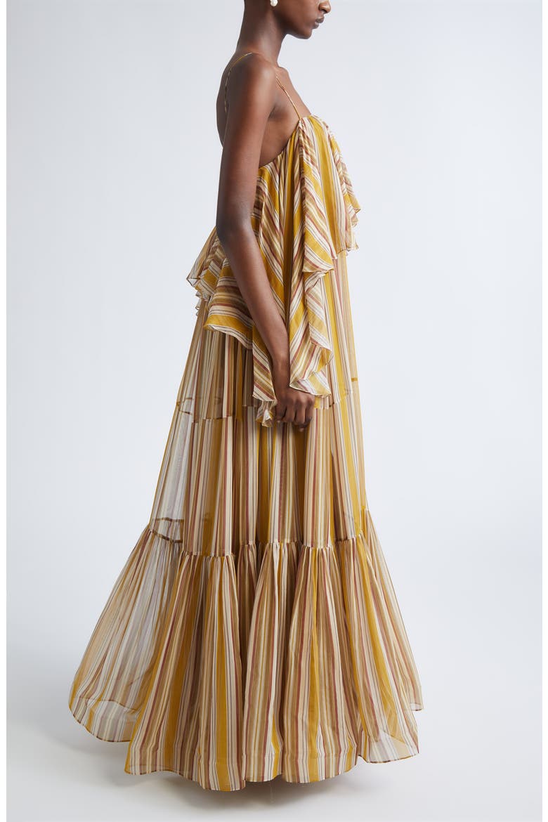 Rebellion Bohemian Stripe Slipdress, Alternate, color, MUSTARD STRIPE