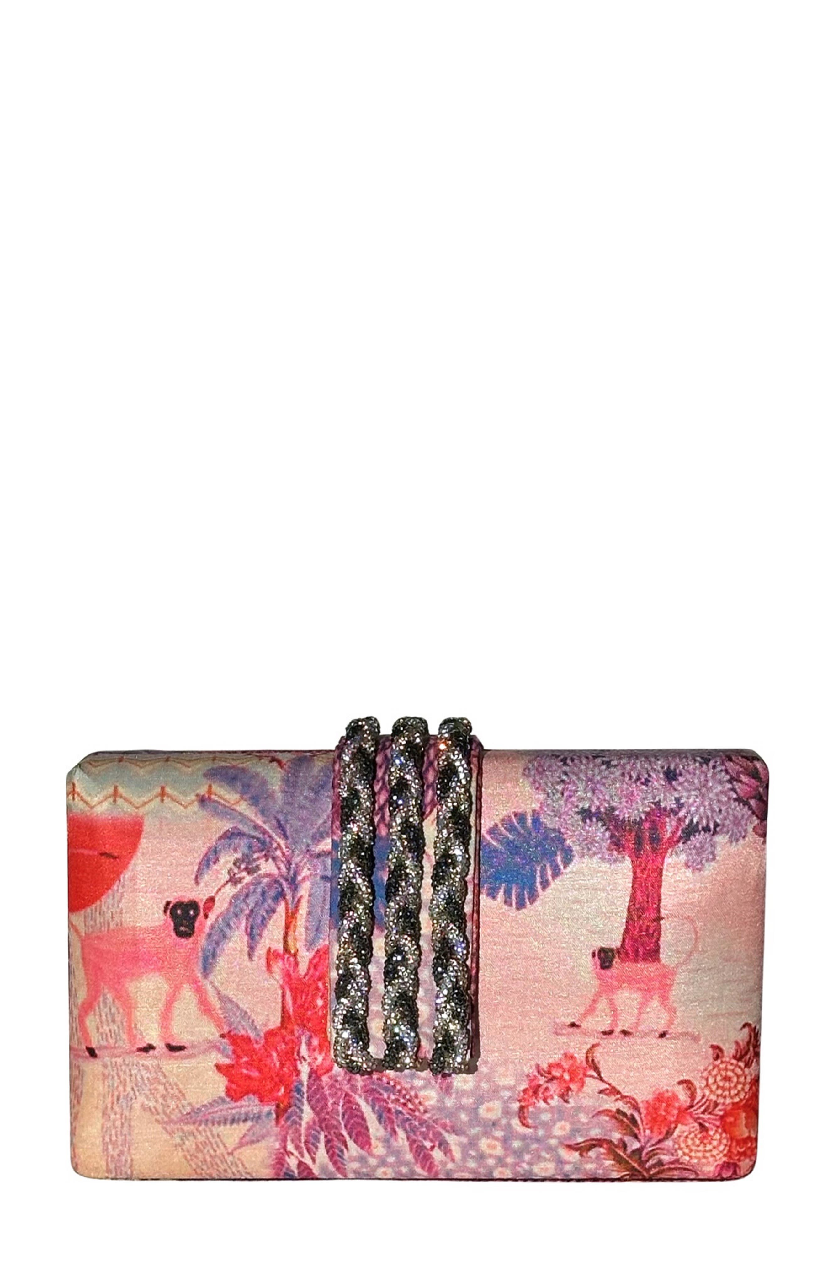 Simitri Printed Braid Clutch, Main, color, Faerie Pink