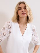 Phase Eight Eleanor Floral Eyelet Detail Top
