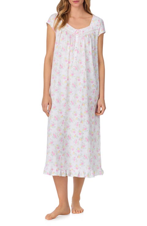 Cap Sleeve Long Cotton Jersey Nightgown