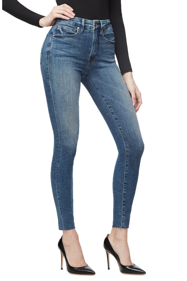 Good Legs High Waist Raw Hem Skinny Jeans, Alternate, color, BLUE282