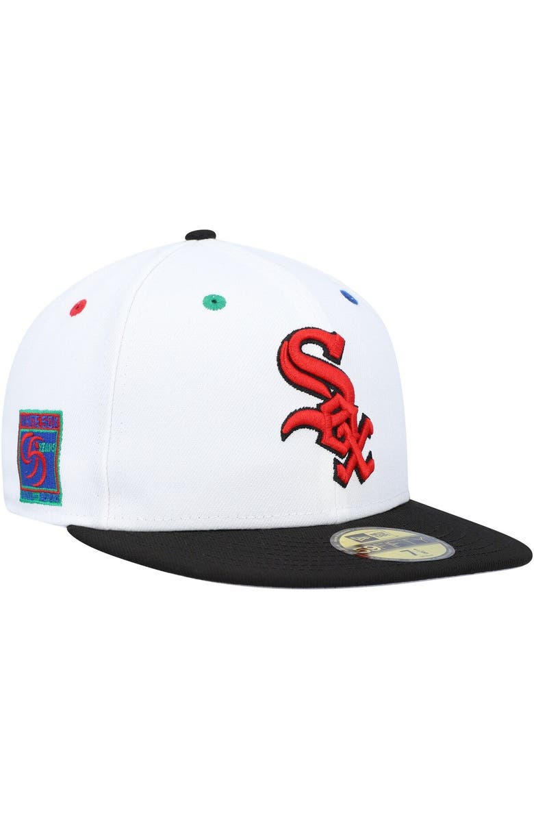New Era Men's New Era White/Black Chicago White Sox 95th Anniversary Primary Eye 59FIFTY Fitted Hat, Main, color, White