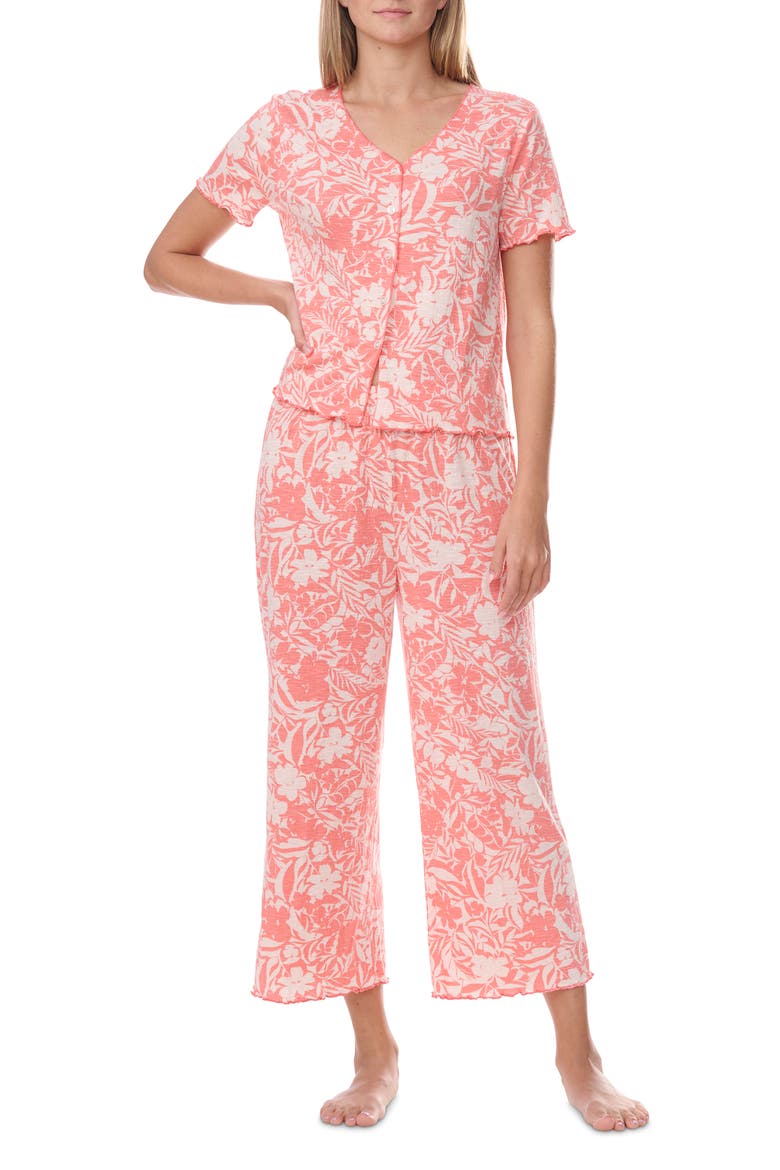 Textured Crop Pajamas, Alternate, color, TWO TONE FLORAL