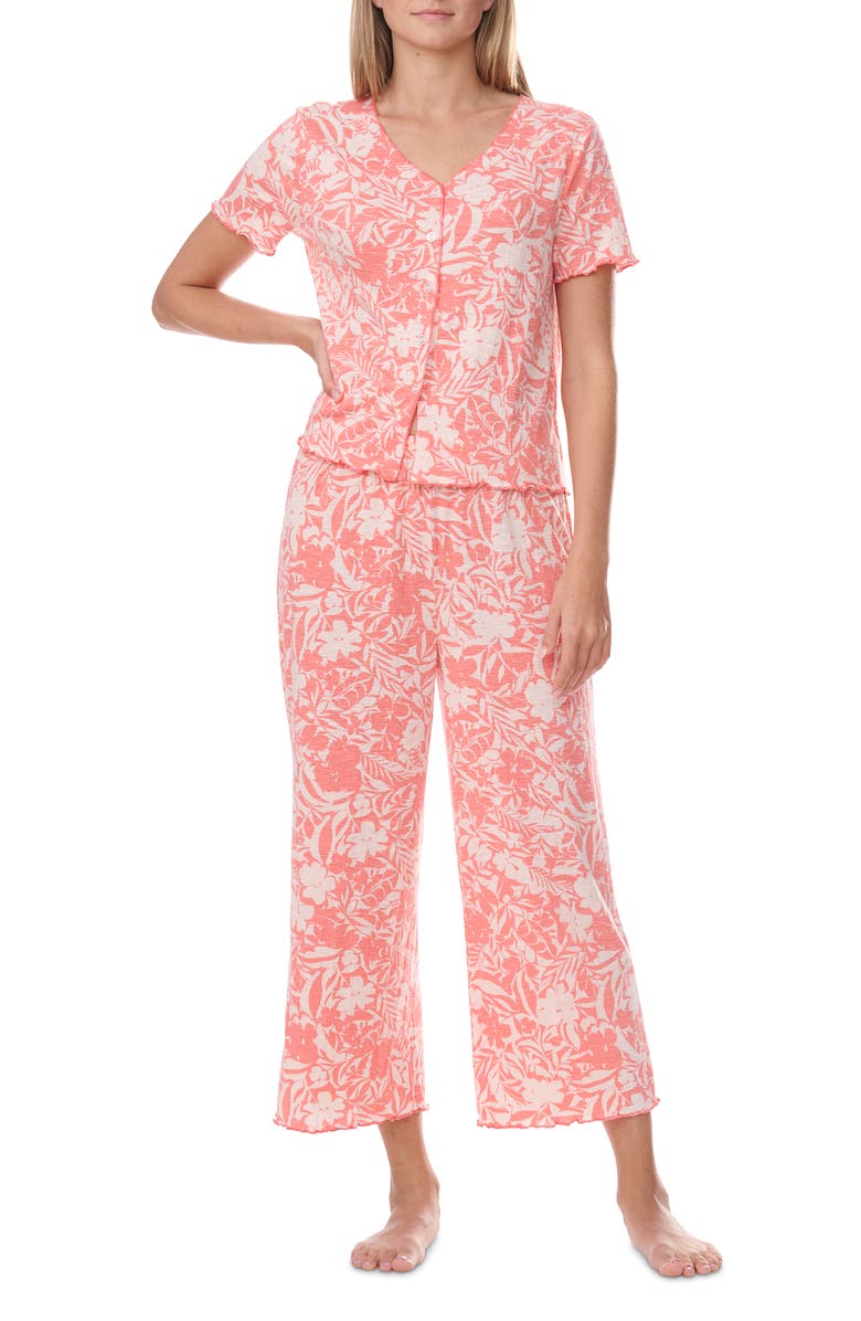 Splendid Textured Crop Pajamas, Alternate, color, Two Tone Floral