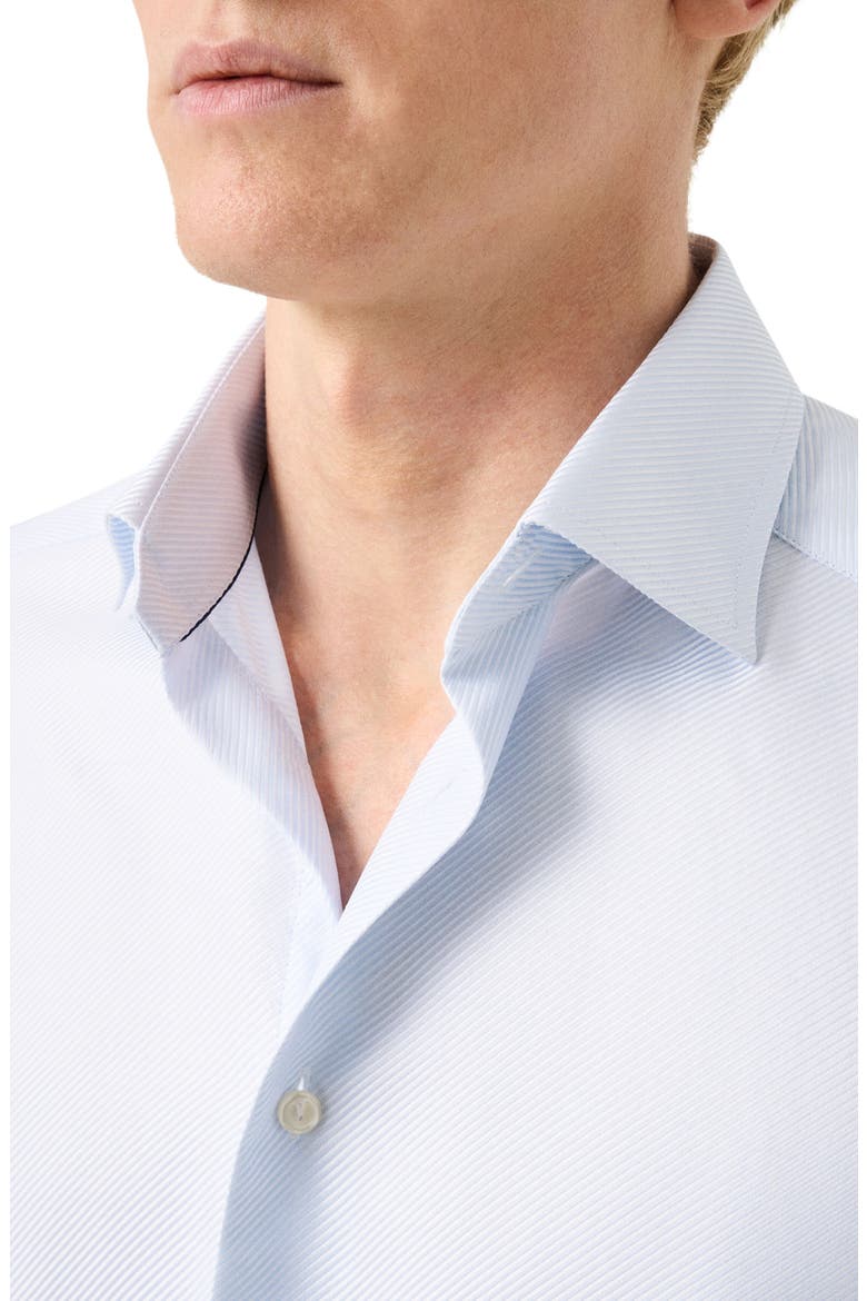 Slim Fit Textured Stripe Cotton Dress Shirt, Alternate, color, LIGHT BLUE
