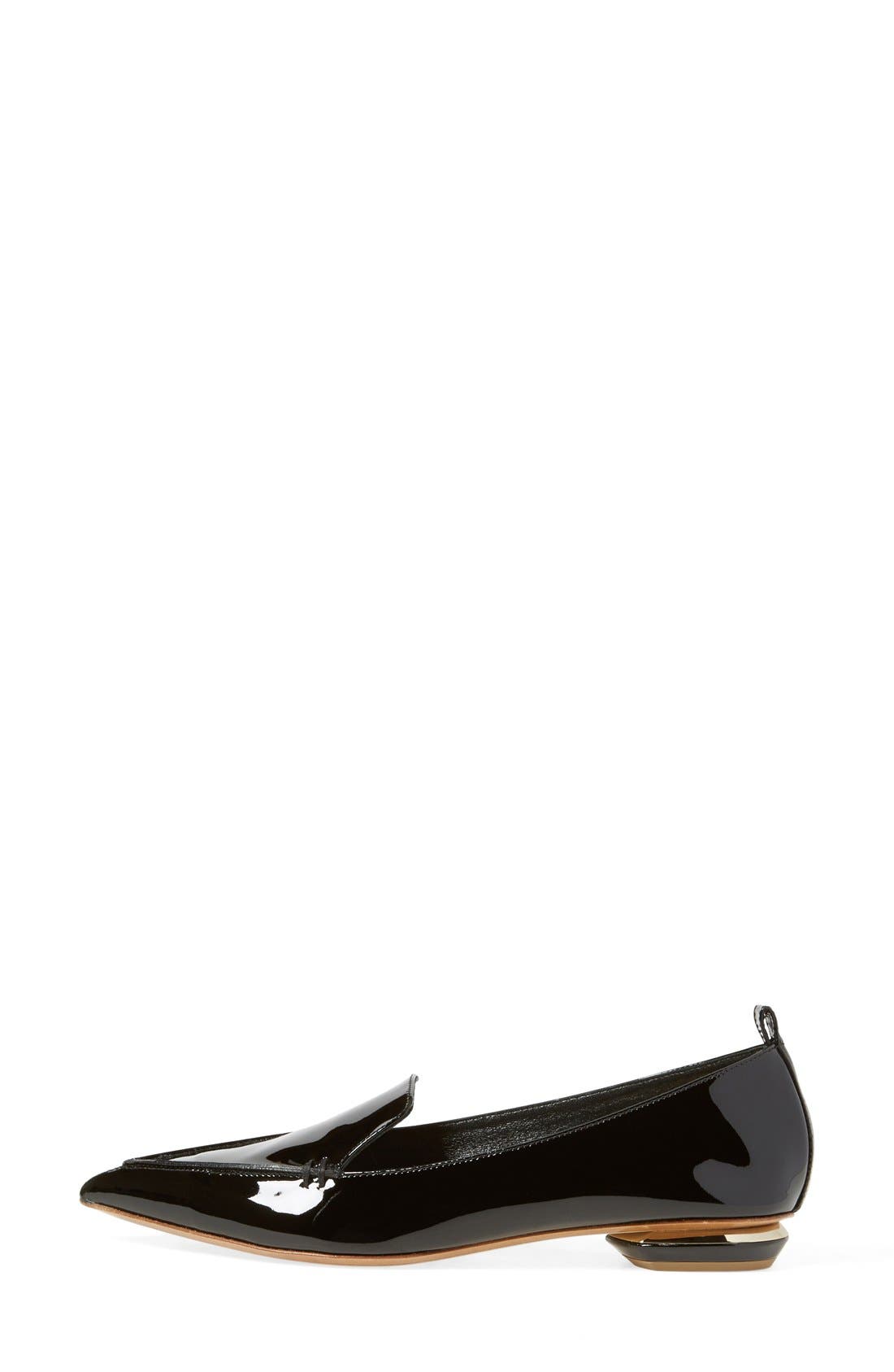 'Beya' Flat, Alternate, color, BLACK PATENT