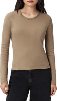 AllSaints Stevie Long Sleeve Organic Cotton T-Shirt