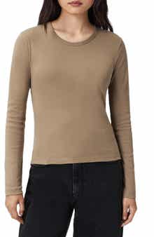 AllSaints Stevie Long Sleeve Organic Cotton T-Shirt