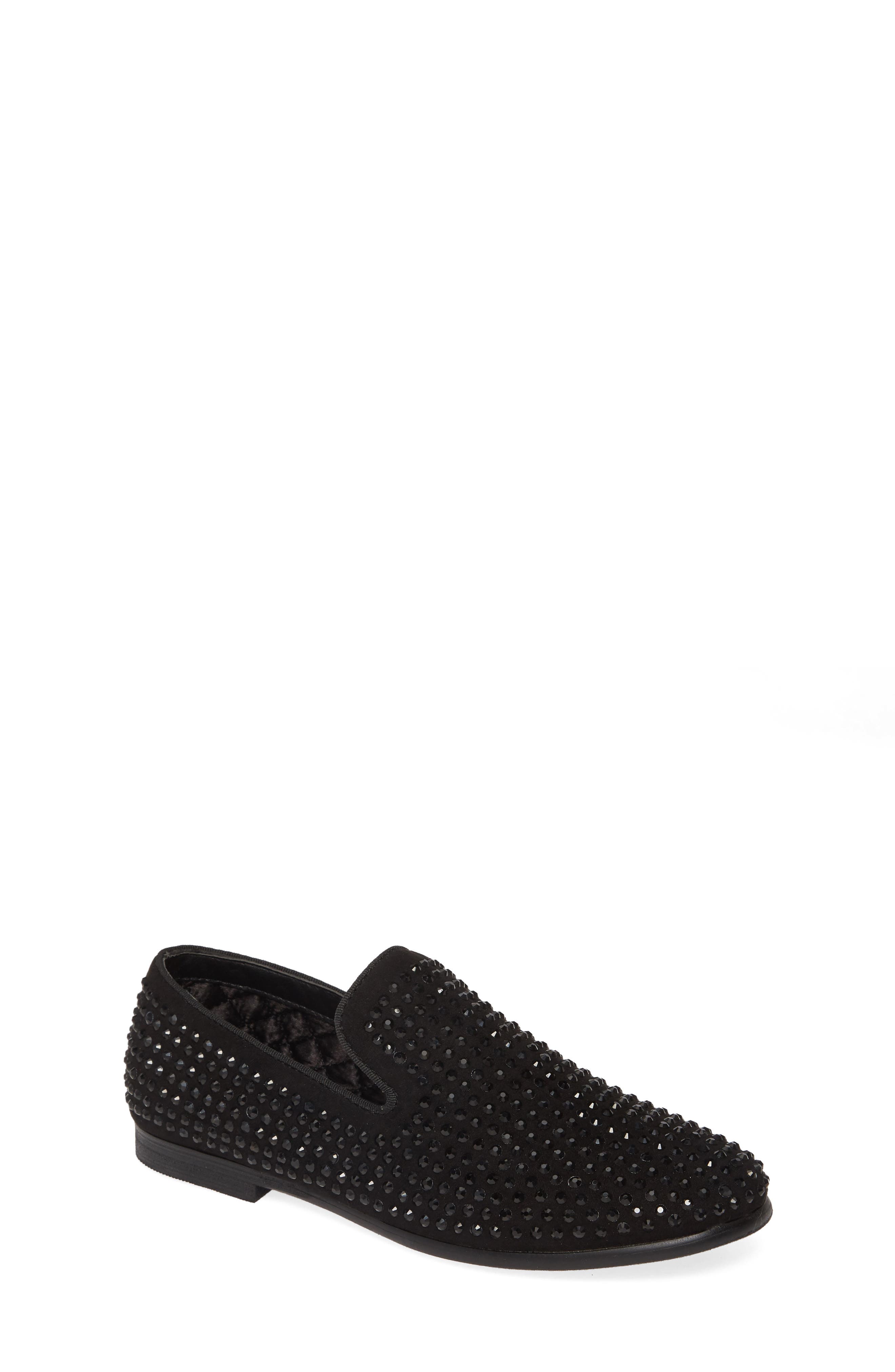 Steve Madden Studded Venetian Loafer, Main, color, Black