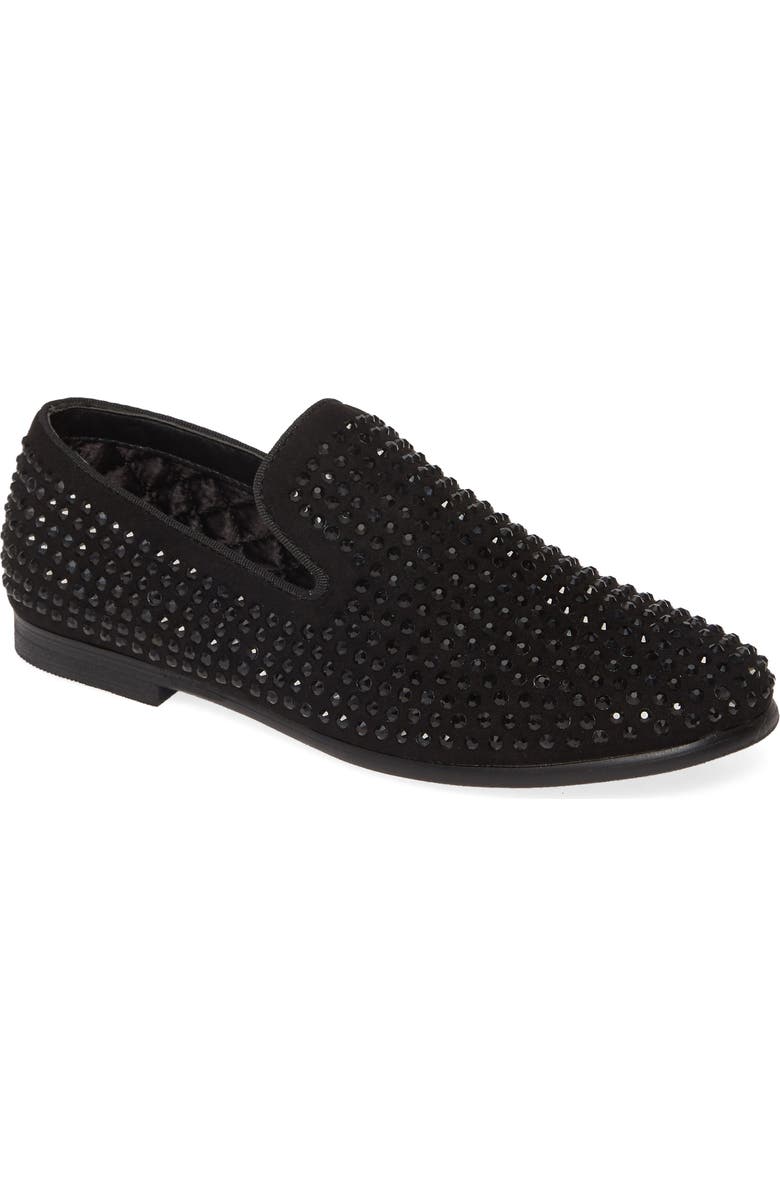 Steve Madden Studded Venetian Loafer, Main, color, Black
