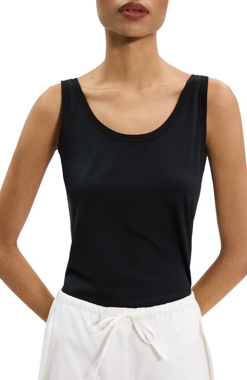 Theory Sweater Trim Double Scoop Tank In Black