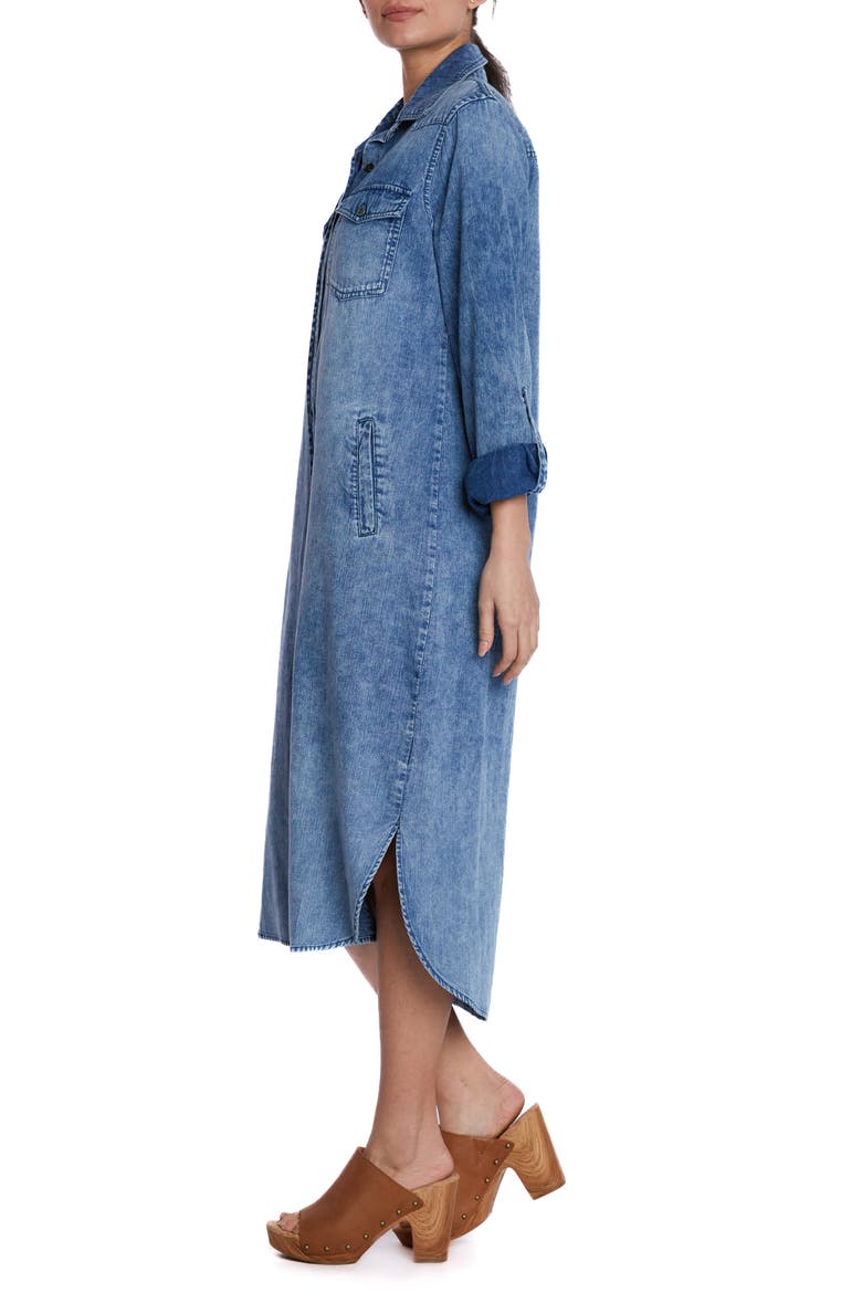 Denim Midi Shirtdress, Alternate, color, ICELAND BLUE