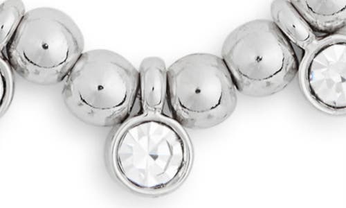 Shop Nordstrom Rack Ball Chain Bezel Drop Necklace In Clear- Silver