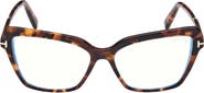 TOM FORD 55mm Cat Eye Blue Light Blocking Optical Glasses