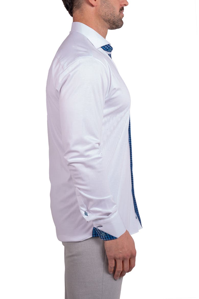 Einstein Stretch Ascension Contemporary Fit Button-Up Shirt, Alternate, color, WHITE