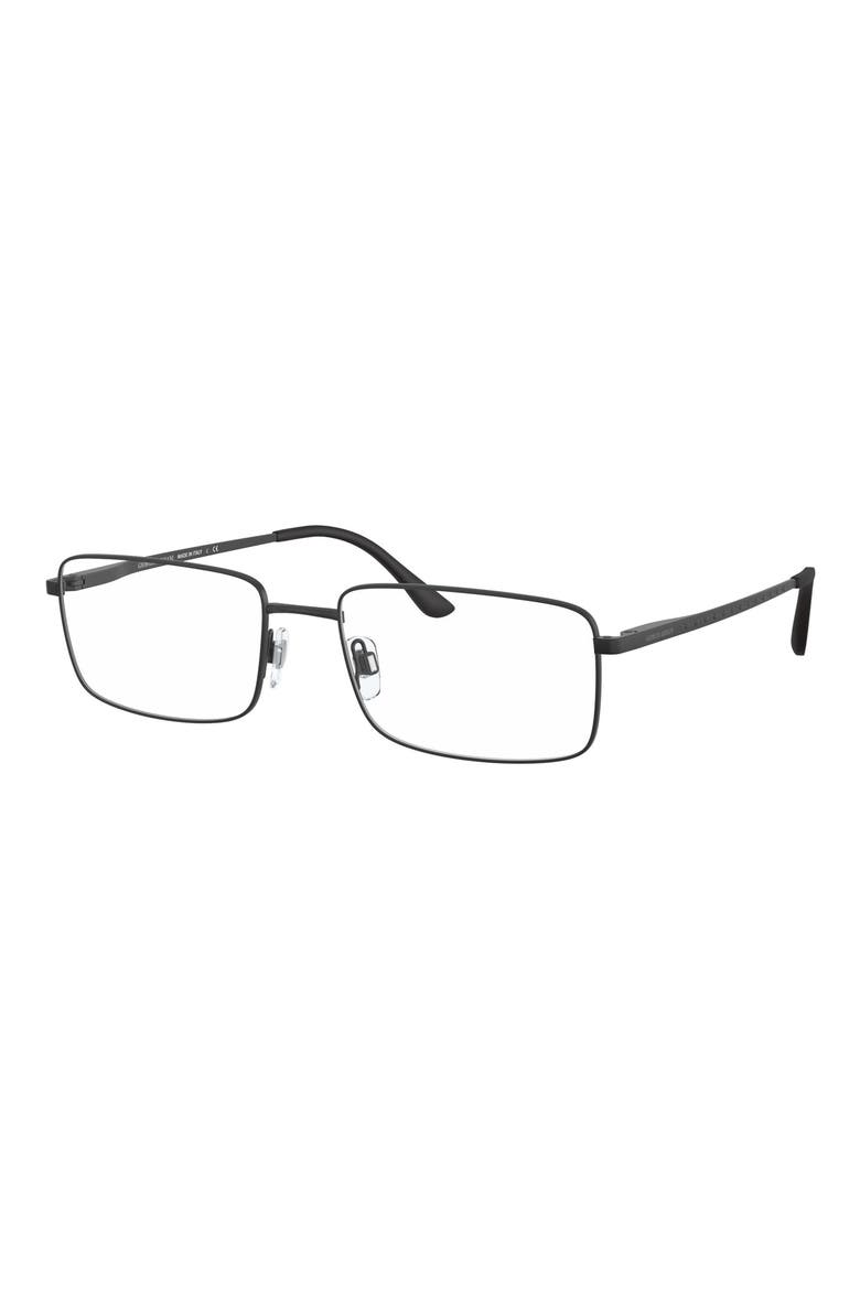 59mm Rectangular Optical Glasses, Alternate, color, MATTE BLACK
