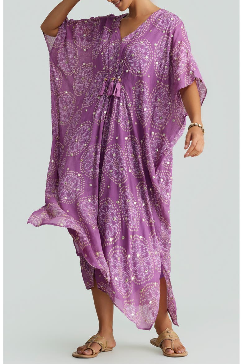 Melanie Tassel Cover-Up Maxi Dress, Alternate, color, PURPLE