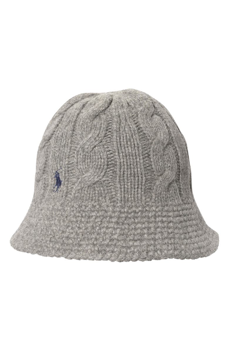 Polo Ralph Lauren Cable Stitch Wool Blend Bucket Hat, Alternate, color,