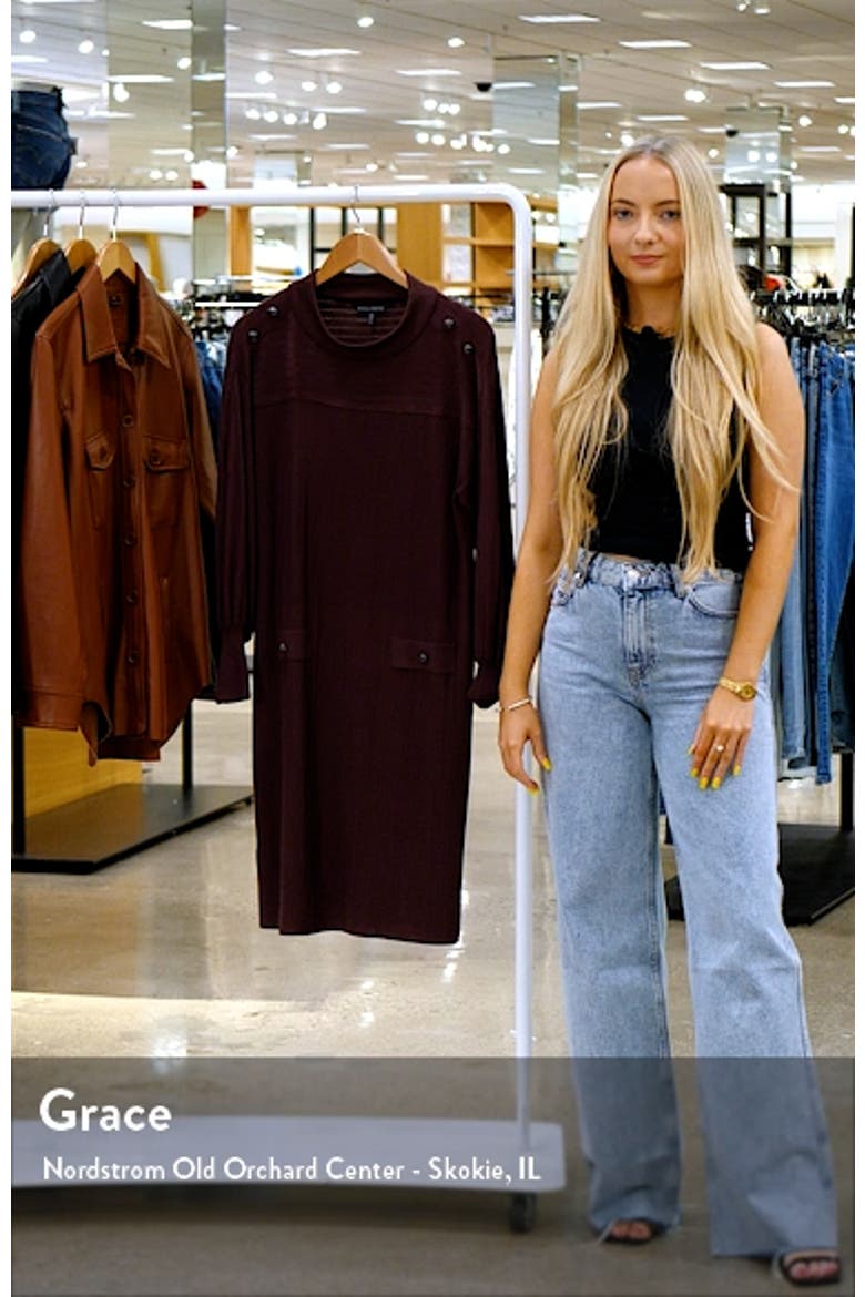 Rib Balloon Long Sleeve Knit Dress video