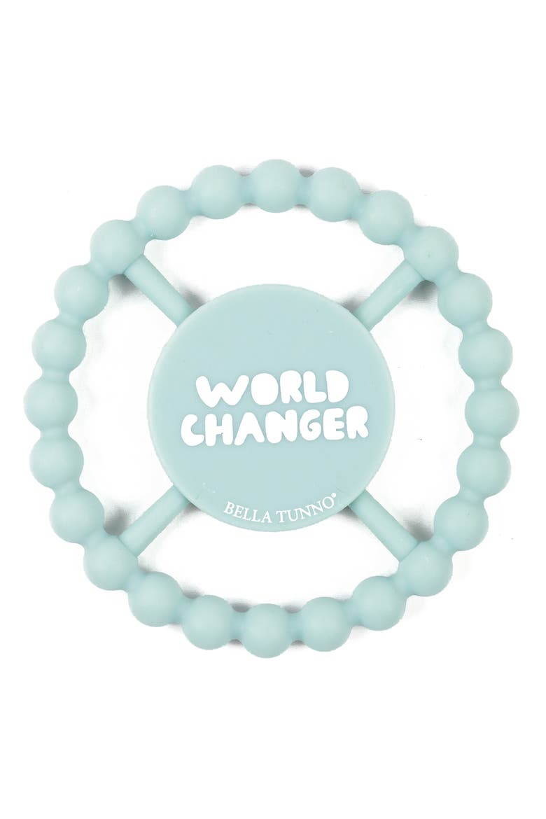 World Changer Silicone Teether, Main, color, AQUA